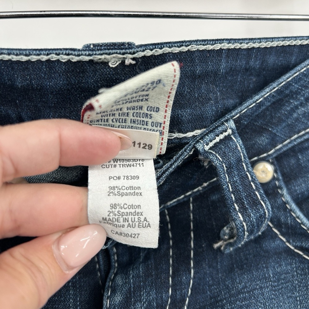 True Religion Joey Twisted Seam Flare Jeans Size 29 Y2K Low Rise Made USA - Picture 5 of 14